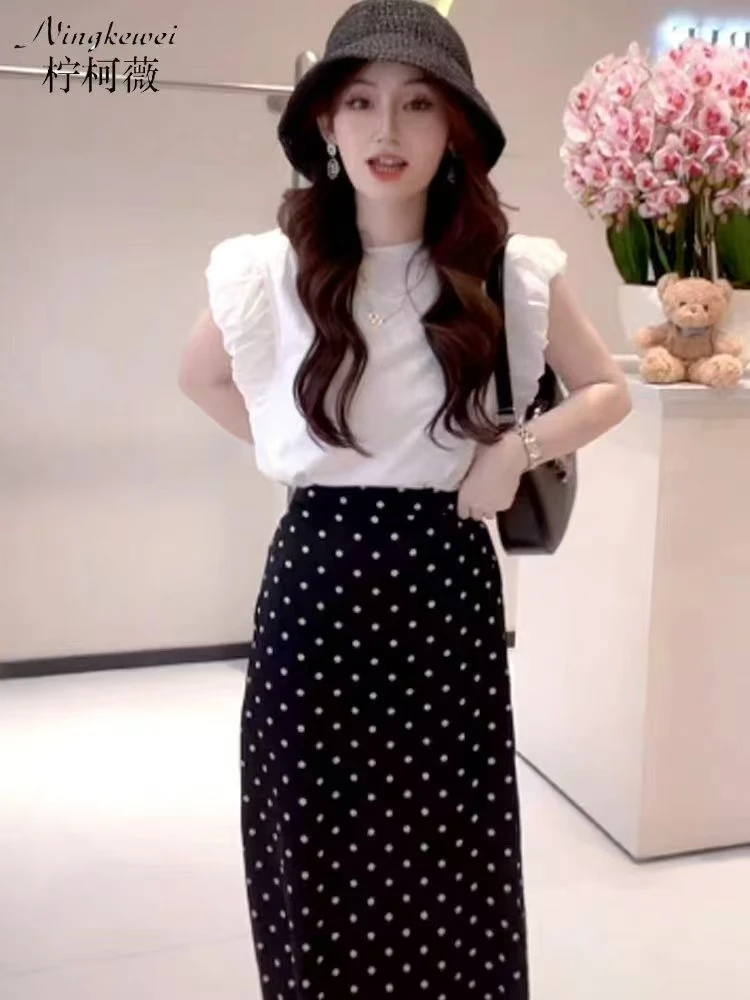 时尚蕾丝露背拼接无袖T恤