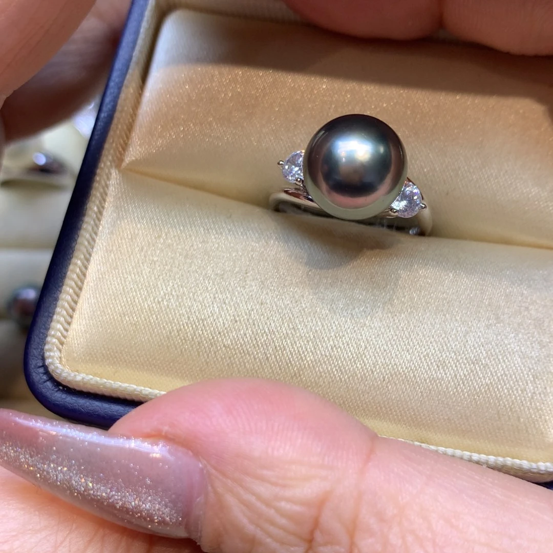 银S925镶嵌戒指海水珍珠