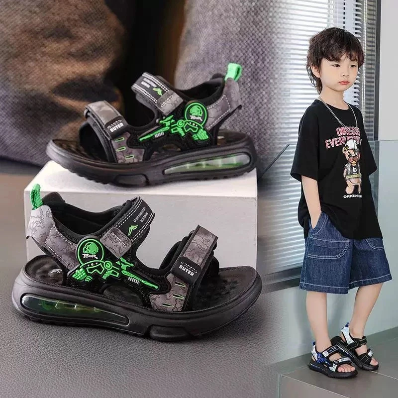 品牌清仓儿童凉鞋2025夏季软底防滑男童沙滩鞋儿童学生中大童鞋潮