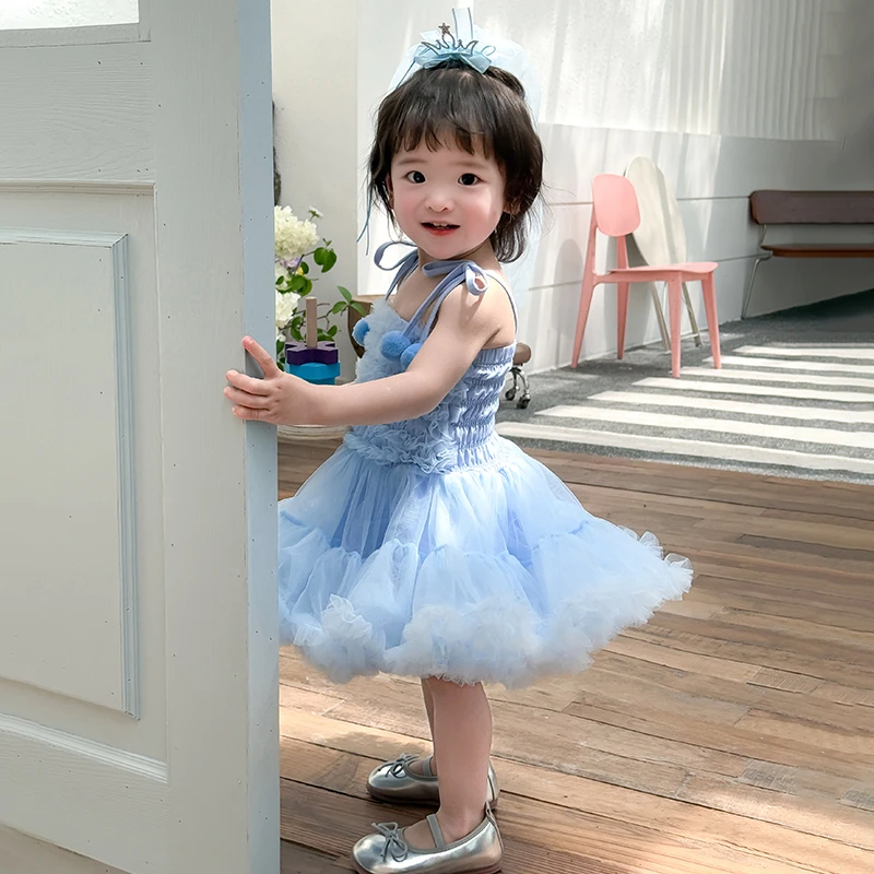 周岁女宝礼服夏小女孩连衣裙女童生日公主裙婴儿tutu裙吊带蓬蓬裙