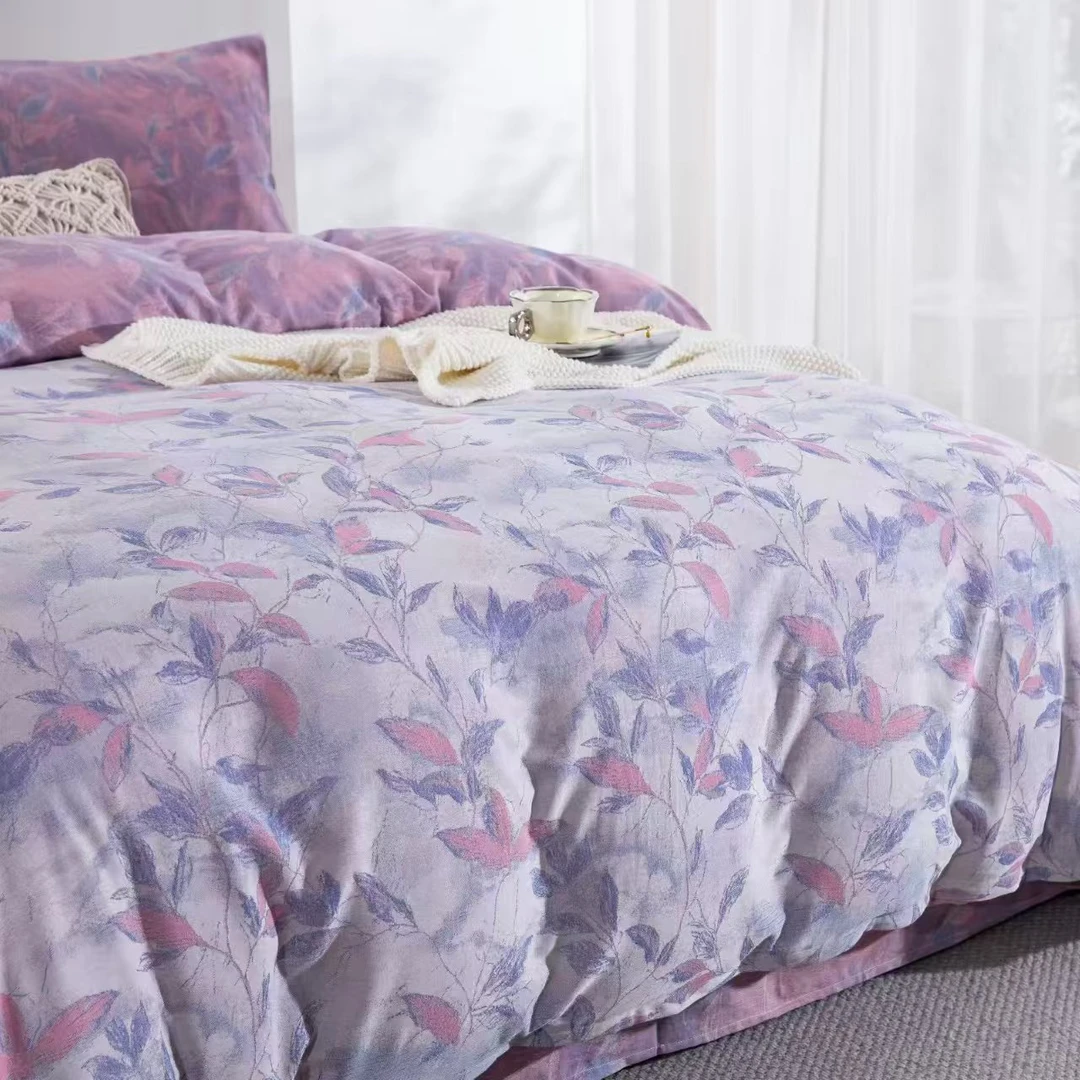 微瑕紫色春翠--200*230罗布麻双层纱空调被