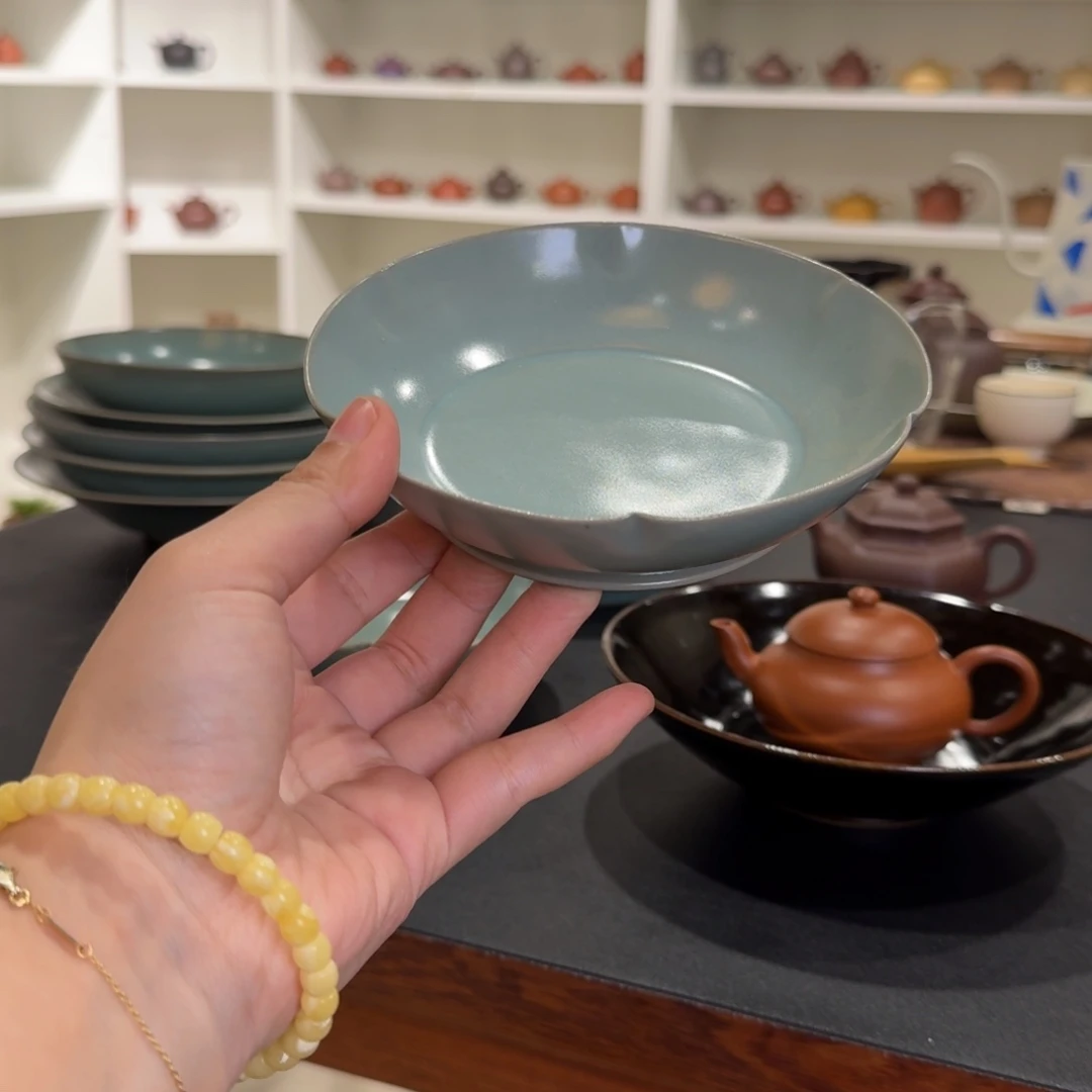 絮***茶壶紫砂干泡盘汝窑