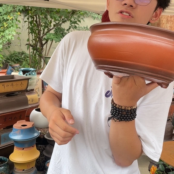 仿古鱼缸小花盆紫砂花盆