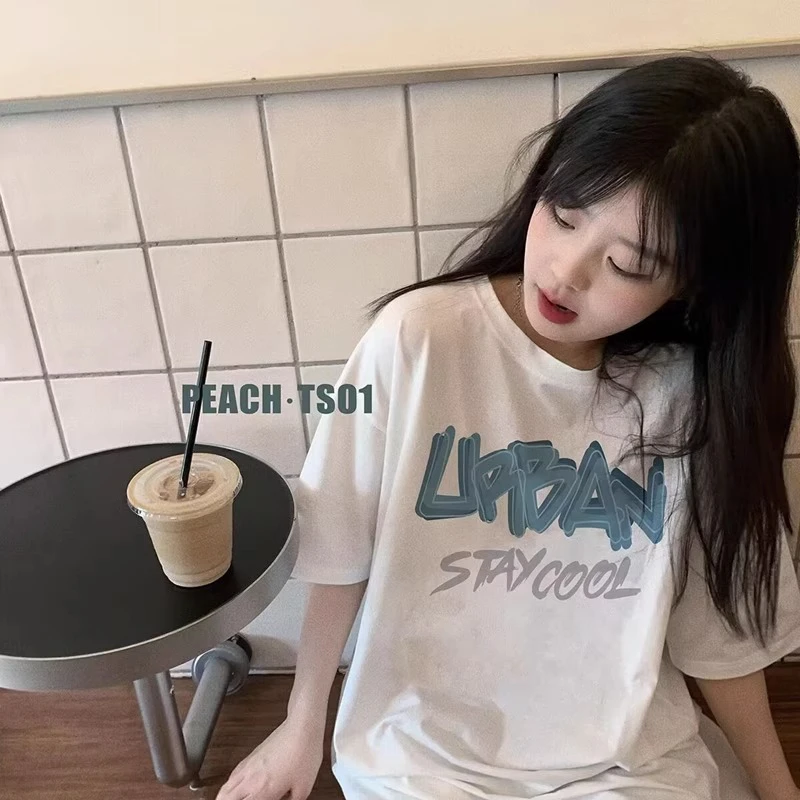 女童短袖t恤夏季2025新款儿童洋气上衣女孩T恤中大童夏装体恤宽松