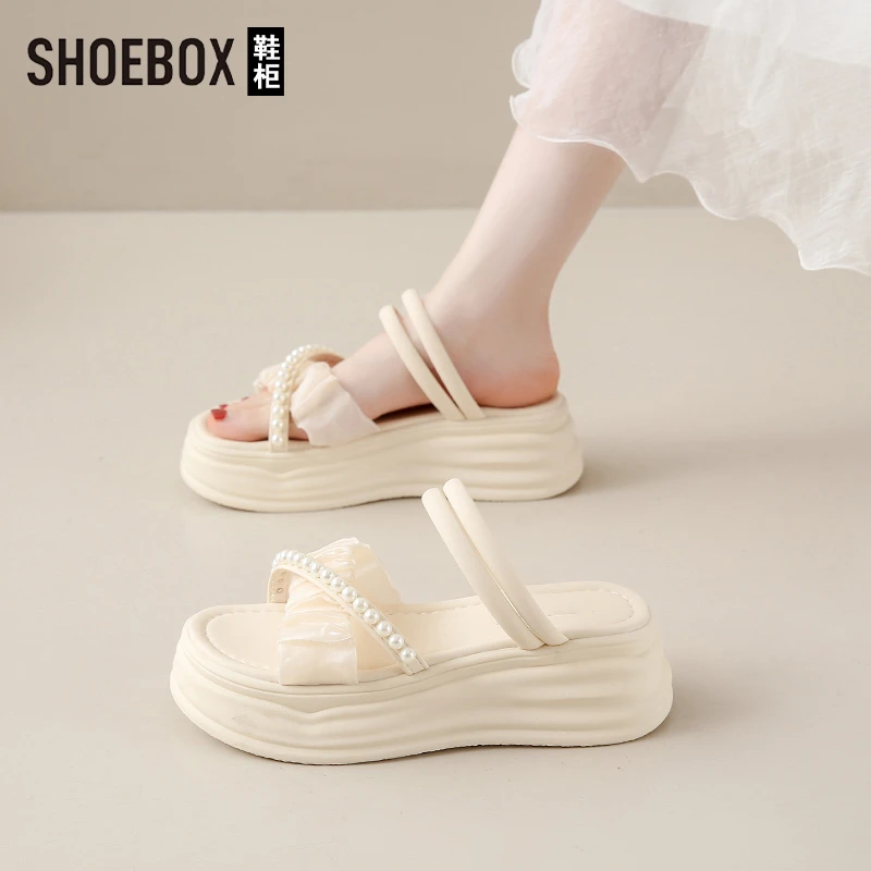 达芙妮集团旗下踩屎感凉鞋女款2025新款爆款仙女风配裙子厚底拖鞋