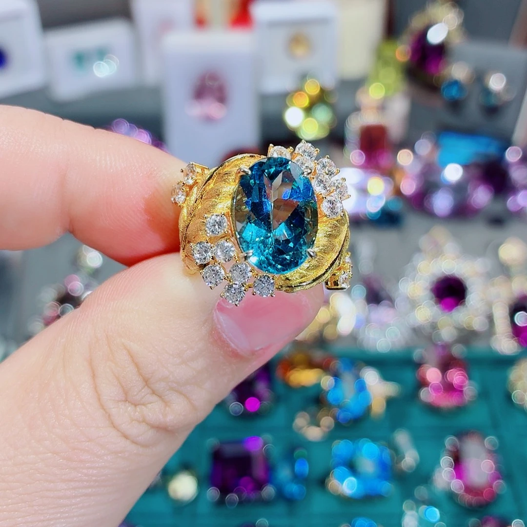 戒指银S925镶嵌托帕石