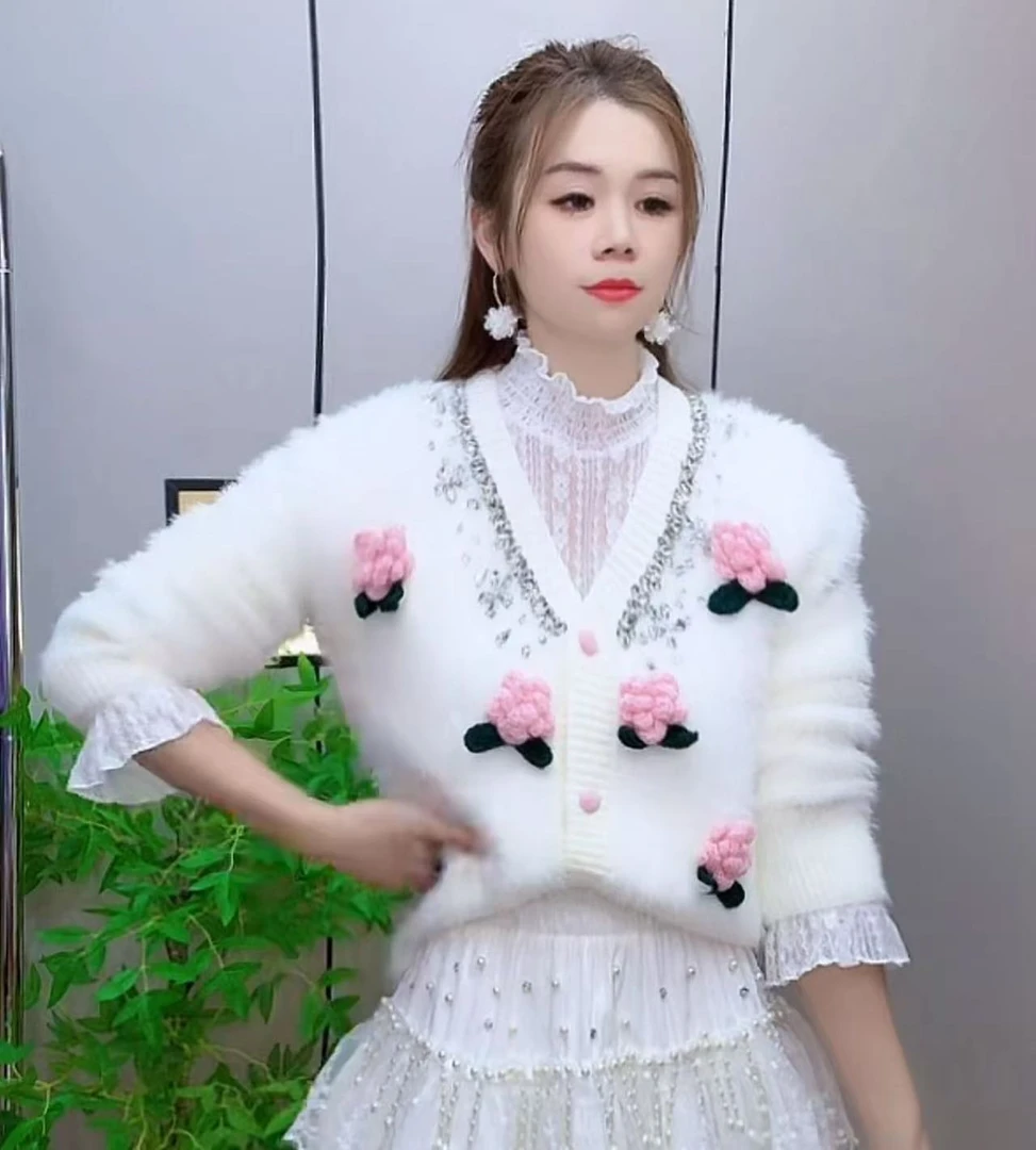 8895#花朵洋气时尚百搭毛衣