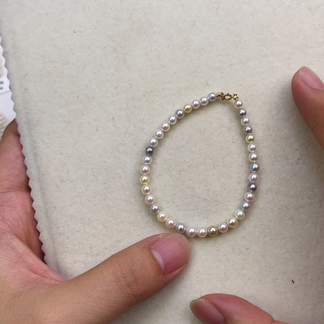 18K金镶嵌手绳海水珍珠