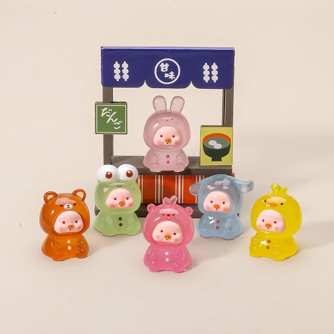 【坐坐小猪】夜光立体diy饰品可爱卡通树脂配件车载摆件