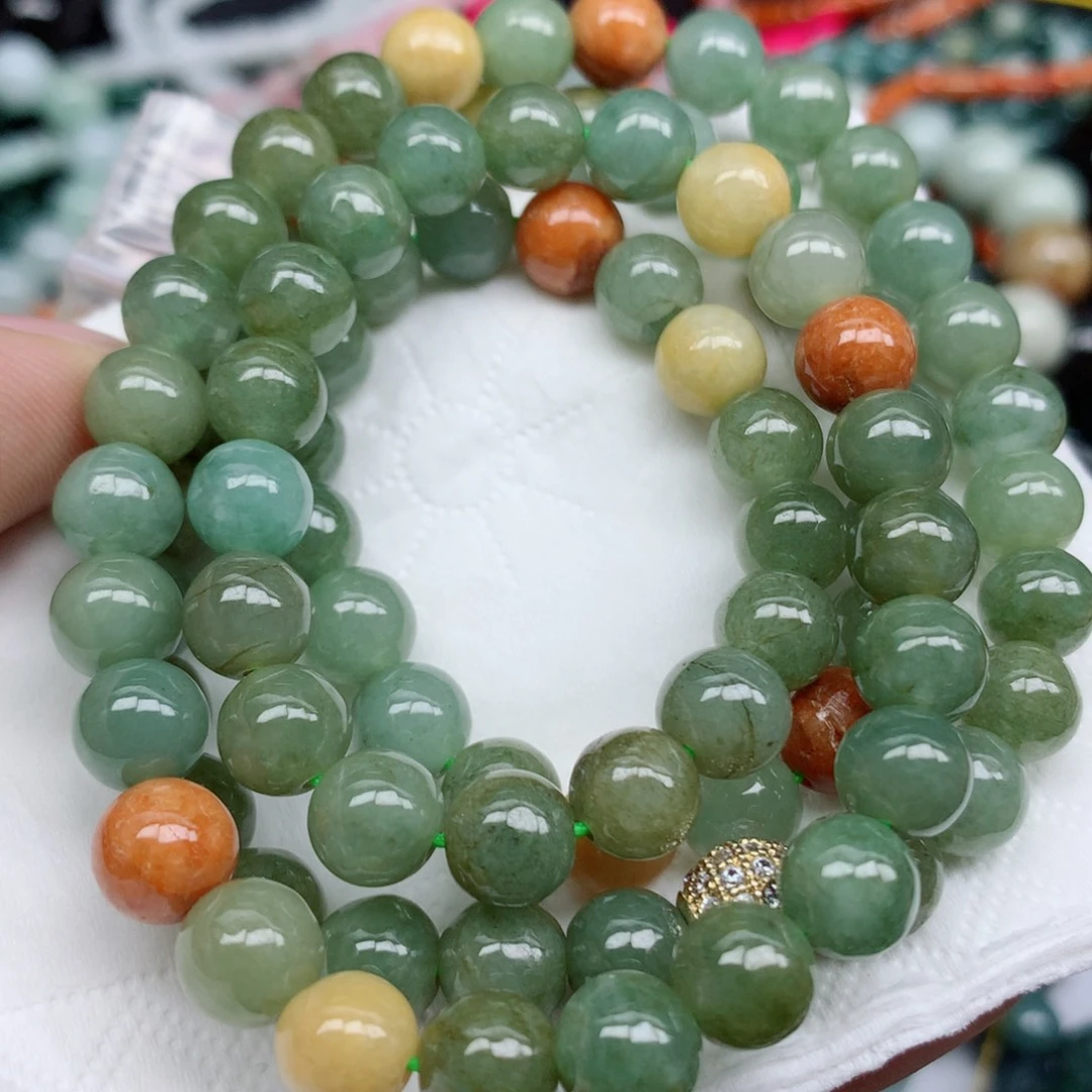 翡翠未镶嵌项链珠珠