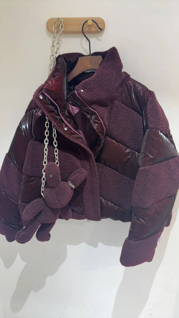 做旧拼接常规女毛领亲子