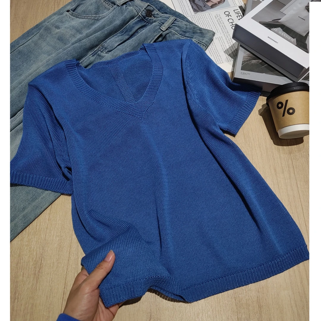 小清瓜女装严选新款百搭秀出我的夏日户外穿搭休闲针织衫DM1206