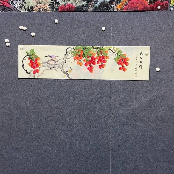 国画四尺对开一副