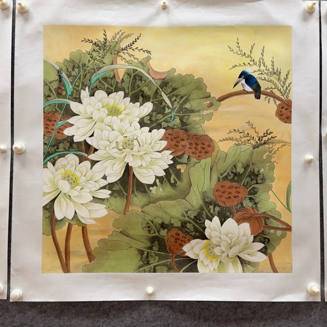 国画四尺斗方工笔作品