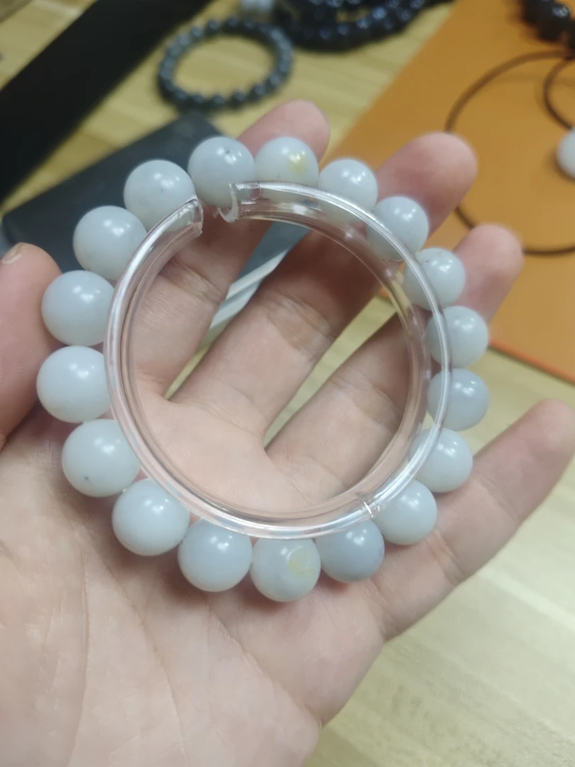 和田玉青花白底卡12手串