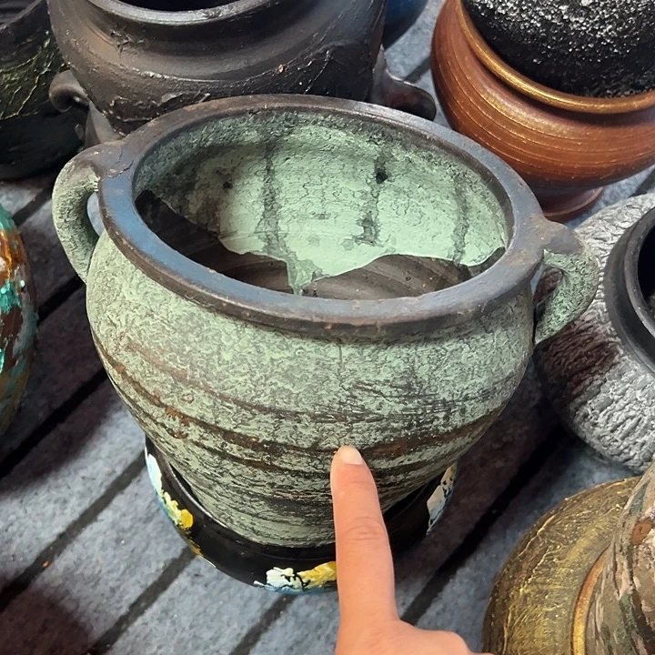 做旧绿双耳高18口19