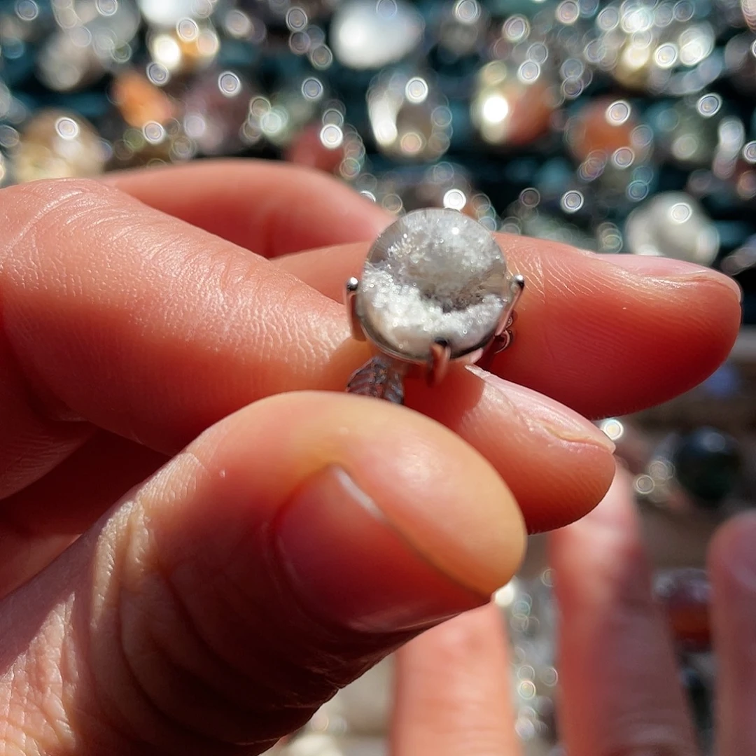 【闪购商品】水晶珠宝半成品银S925镶嵌戒指