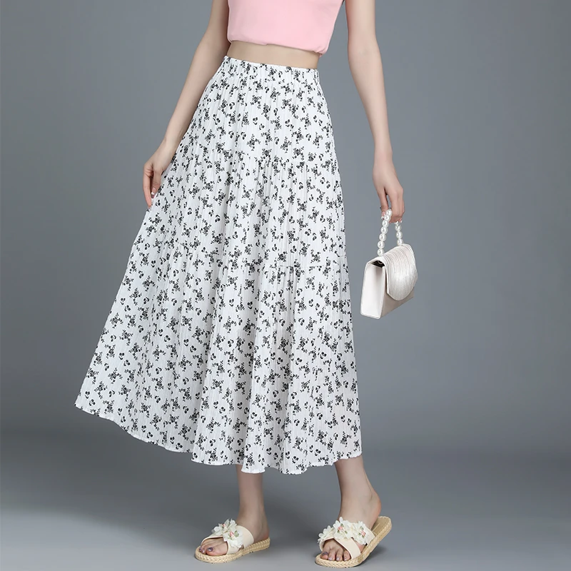碎花垂感半身裙女2025夏季新款高级气质大摆显瘦遮肚子百搭A字裙