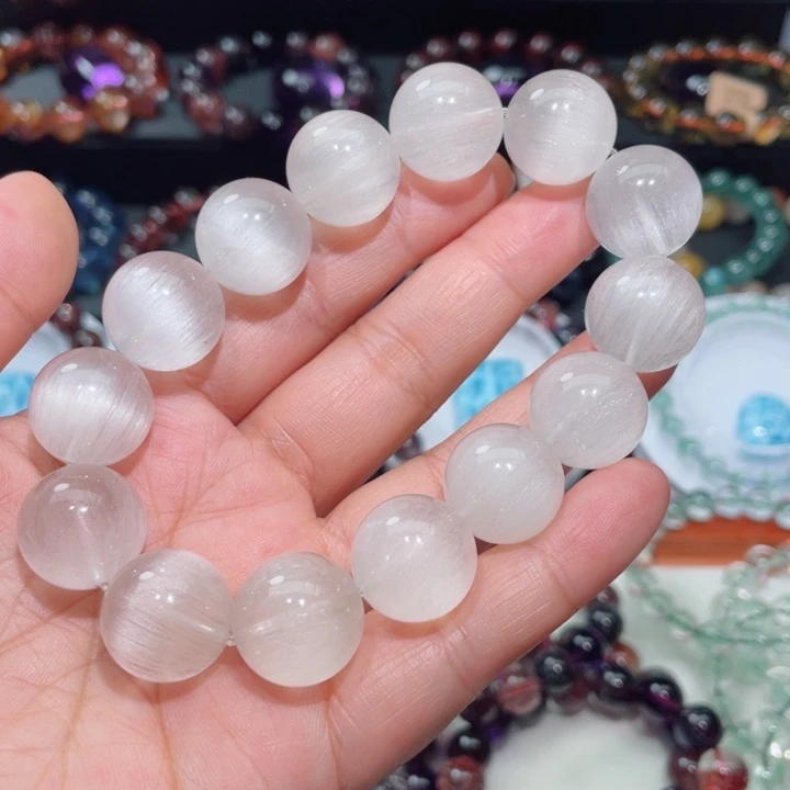 水晶手链未镶嵌兔毛手链，晶体通透