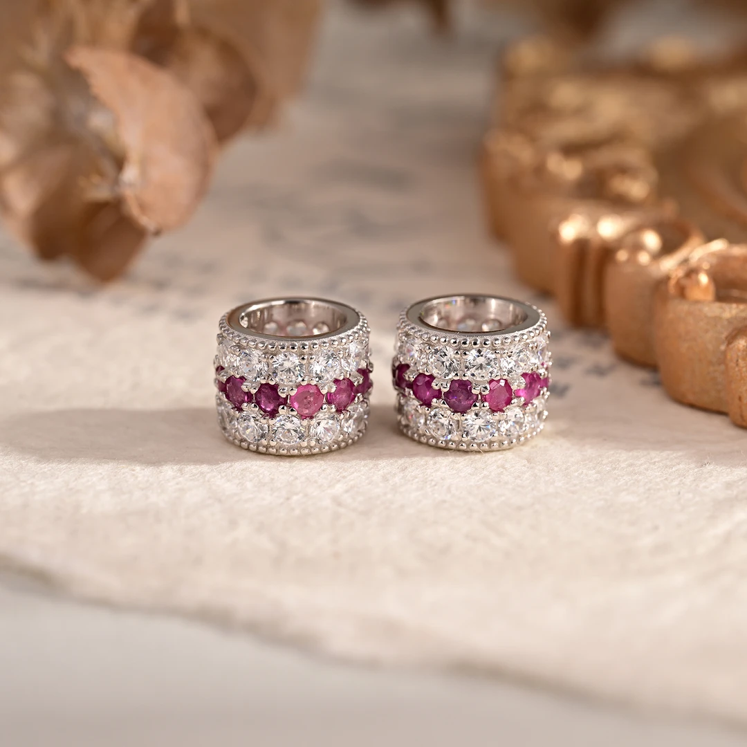 23 V17353-S925银红宝石路路通吊坠-多样性发一件-2mm（东哥）