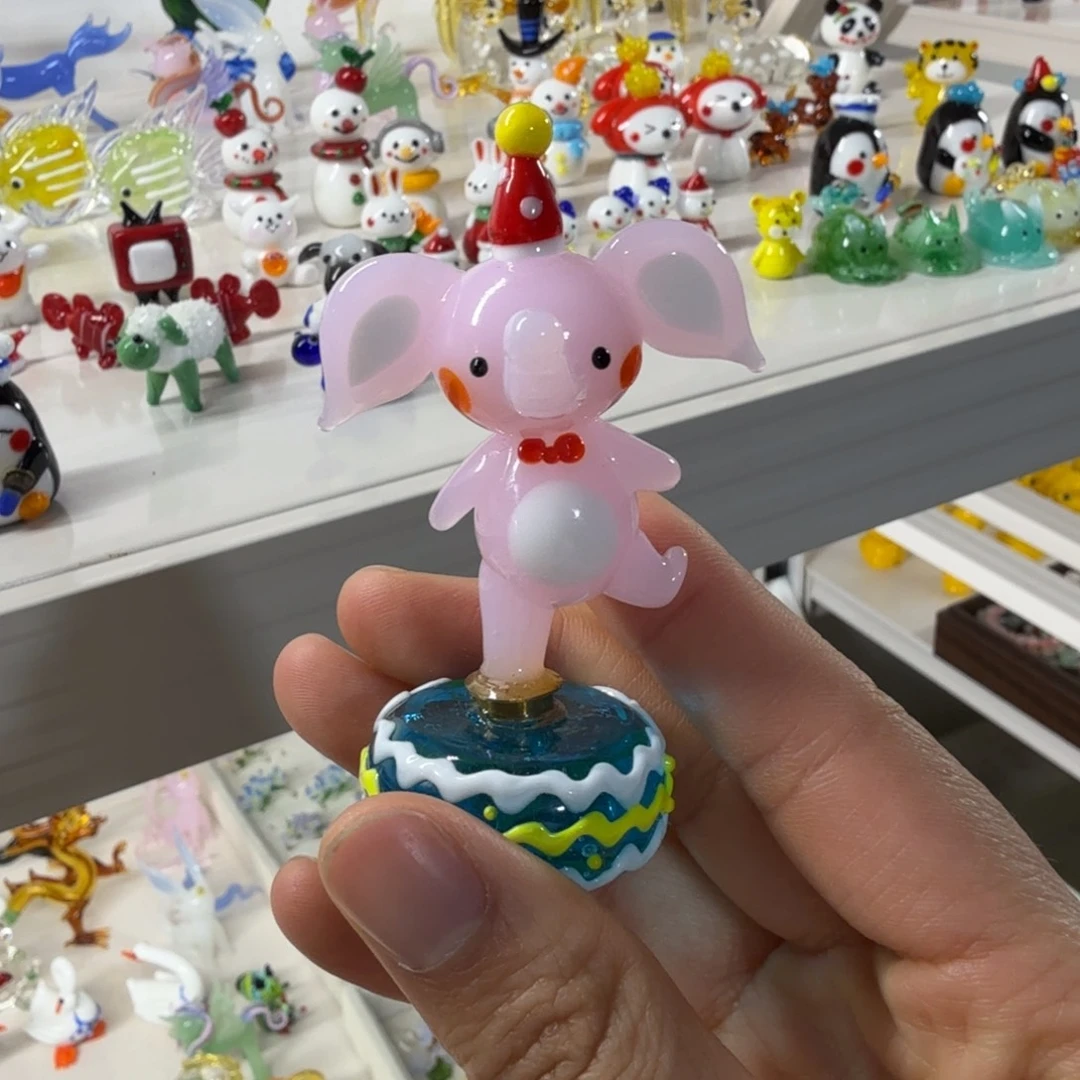 琉璃手工艺品粉色