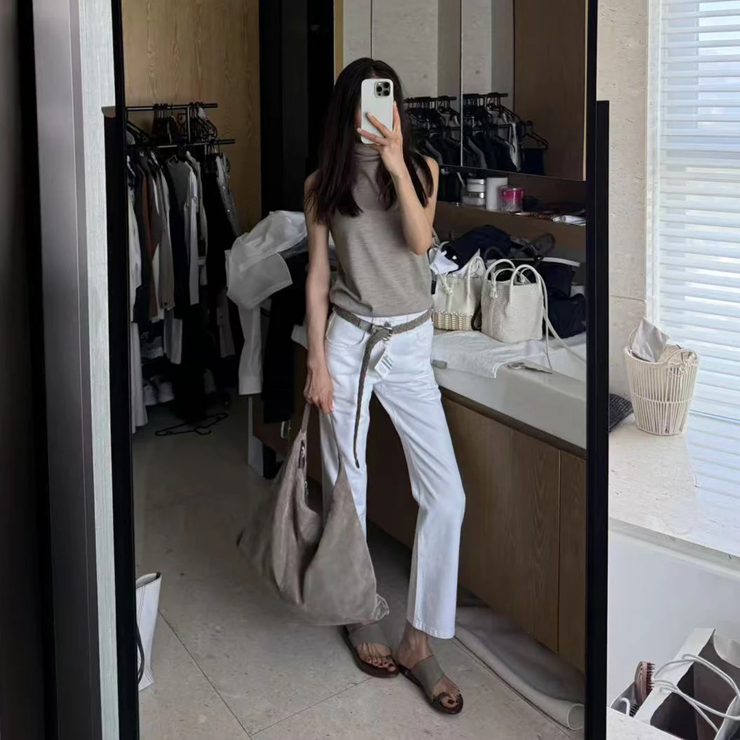 ROMI STUDIO康赛妮山羊绒莱赛尔混纺 | 无袖堆领毛衫RWCRST2913