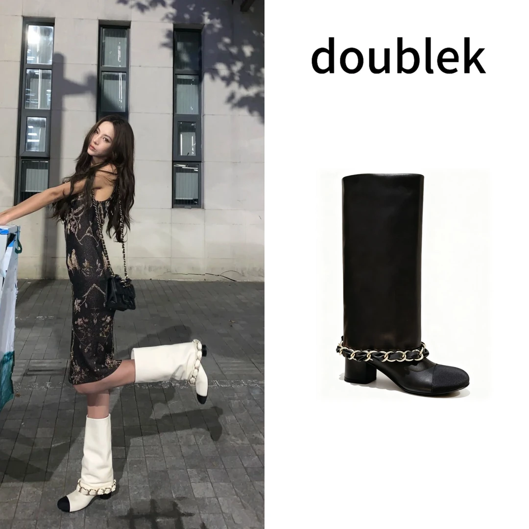 2025小香风手工真皮高筒女靴