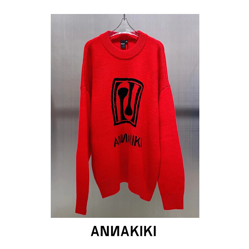 【AUNISEX专属】ANNAKIKI LOGO提花针织绵羊毛衫3B40720411A