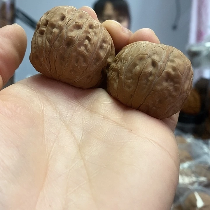 文玩核桃把件39平谷元宝水尖黄