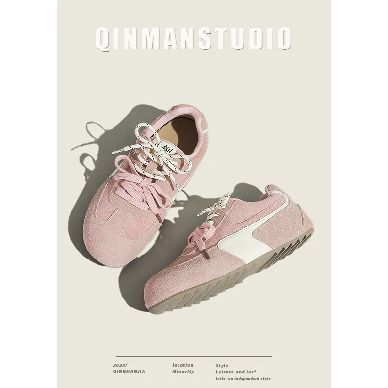 轻漫家小众平底德训鞋女2025春秋新款复古阿甘鞋软底运动鞋