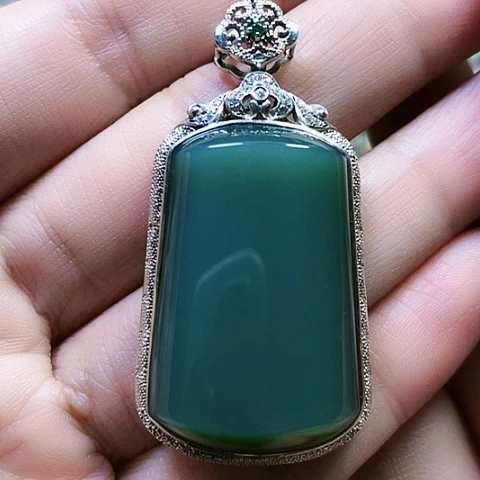 风***觉和田玉银S925镶嵌戒指