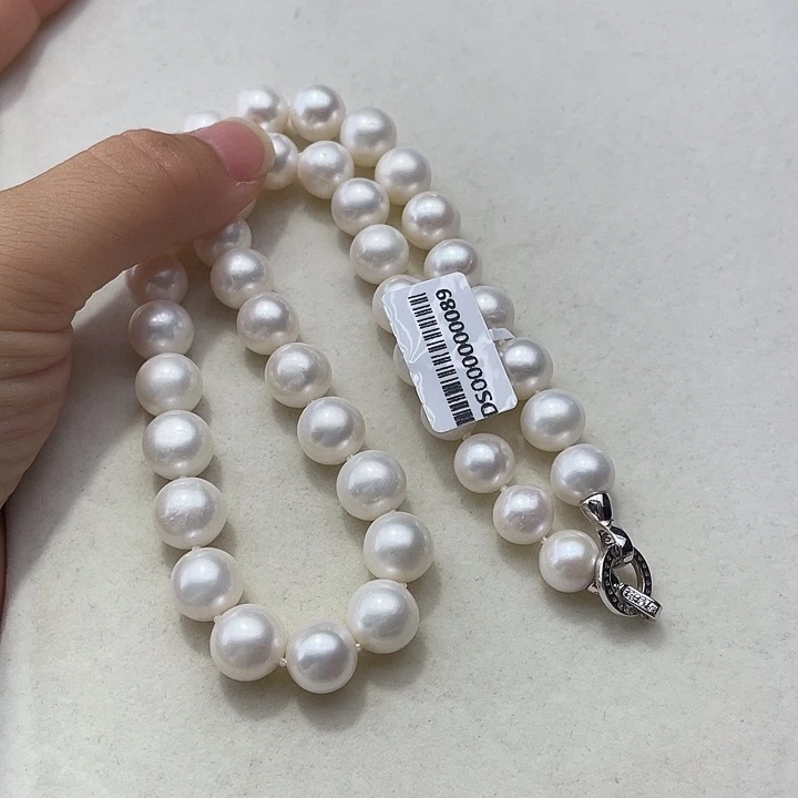 淡水珍珠银S925镶嵌颈饰卡11➕高品极光冷白丝绸光孤品