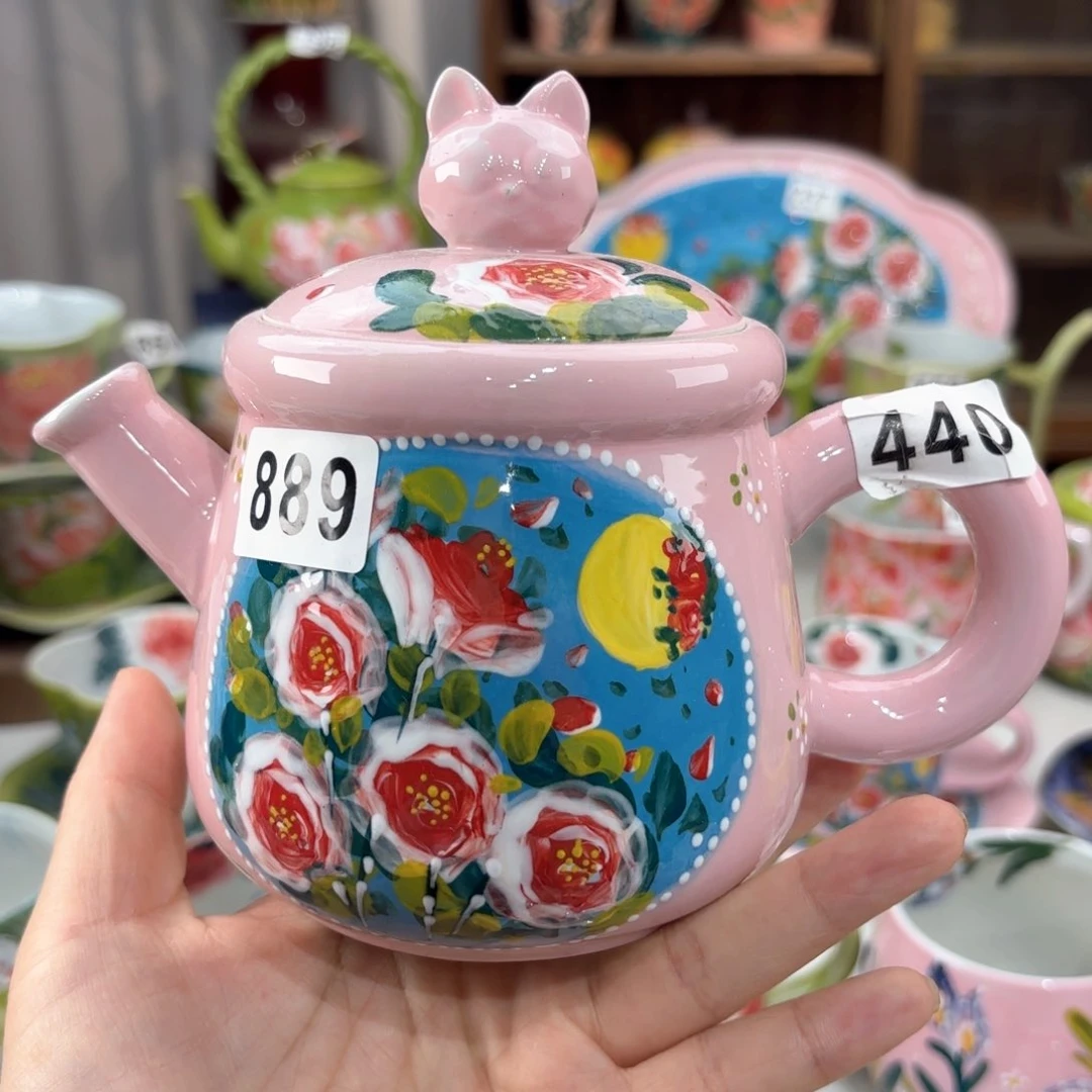 景德镇手绘高温釉下彩陶瓷茶具
