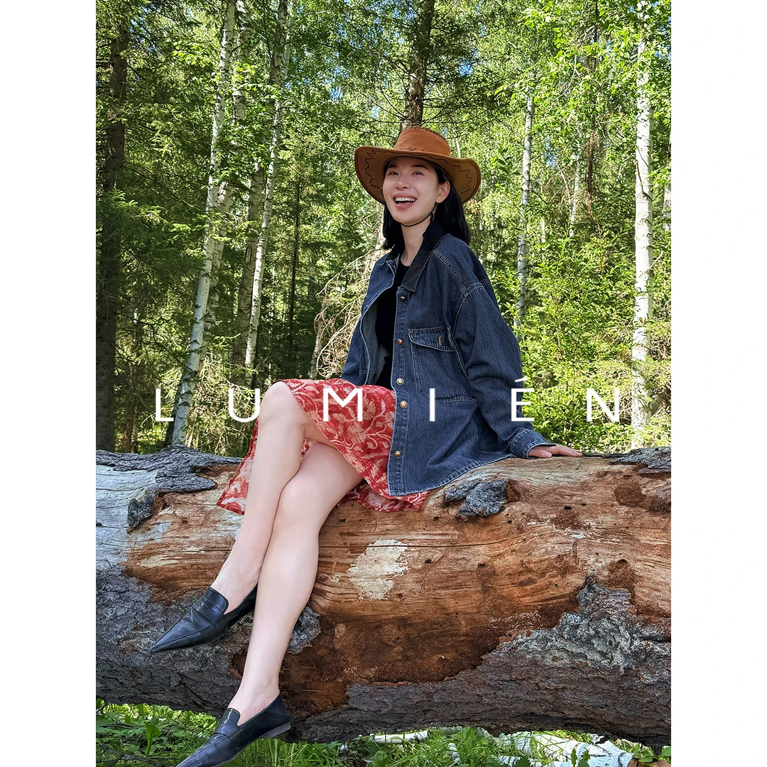 【LUMIEN新品】“丹宁旅行家”复古撞色秋季薄外套牛仔上衣LX5EWW29