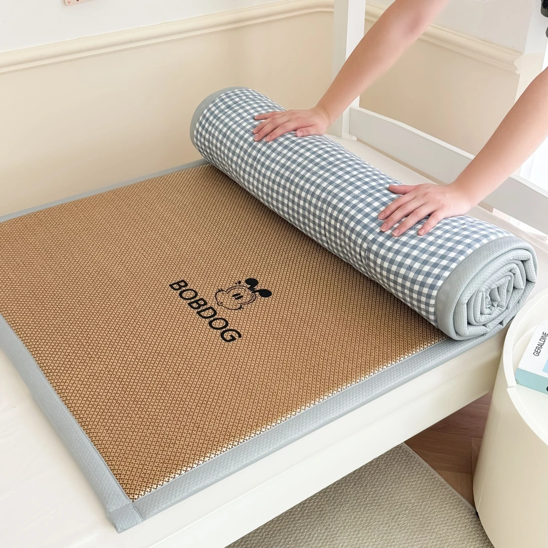 Bobdog/巴布豆冰藤席凉席学生宿舍床垫褥子B版水洗棉双面四季可用