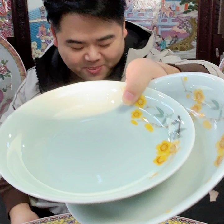 其他陶景德镇高温陶瓷绿希对盘