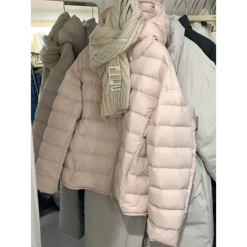 韩系粉色连帽排骨棉服女冬季新款百搭加厚保暖棉衣外套
