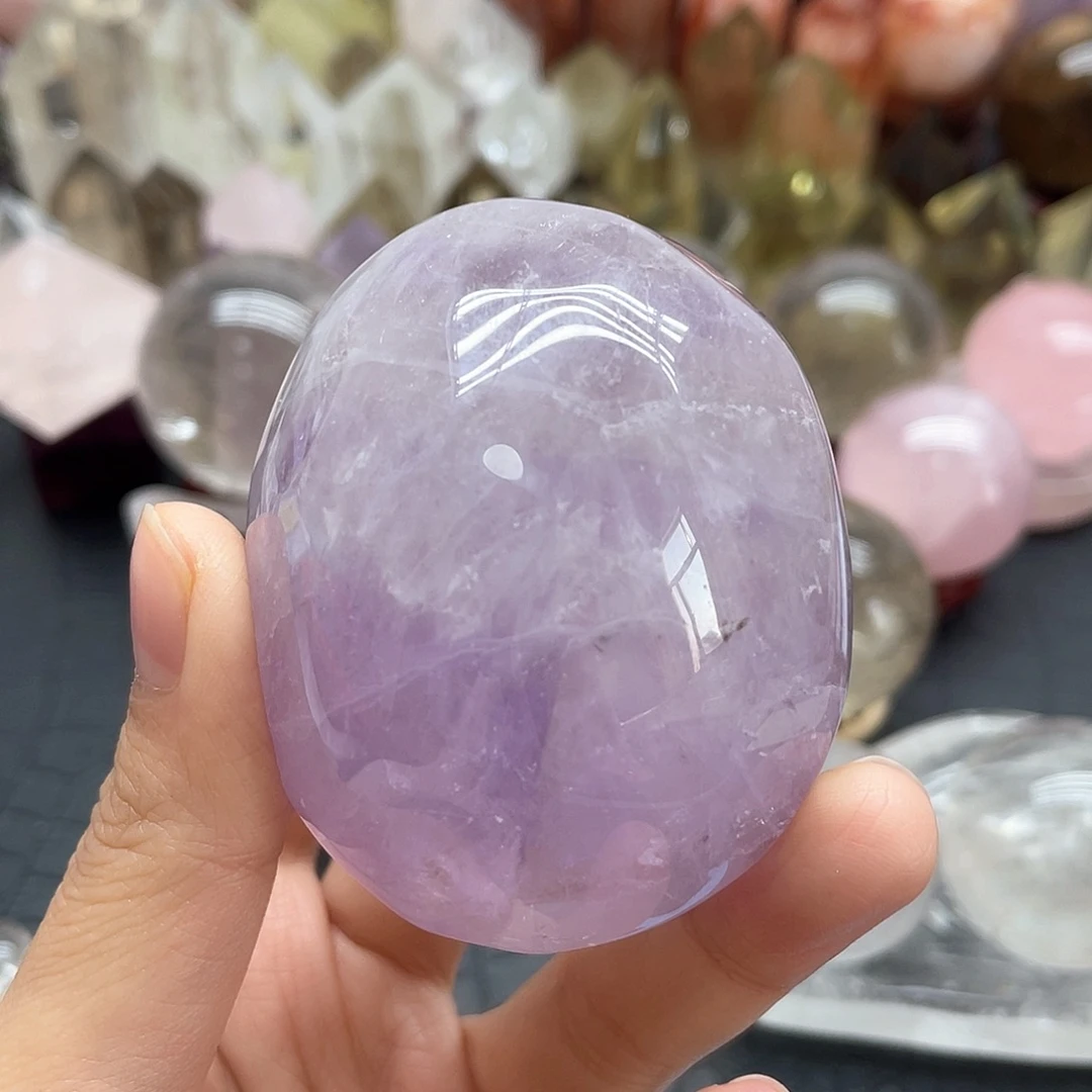 珠宝半成品未镶嵌水晶5紫手握无裂