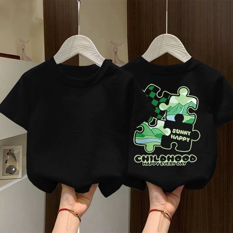 T恤卡通动漫中大童洋气童装A类卡通t恤短袖夏季儿童男童纯棉宝宝