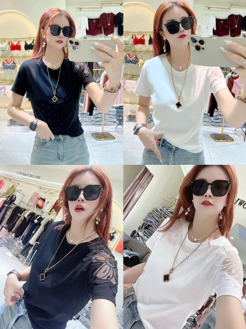 新款洋气刺绣显瘦百搭上衣676