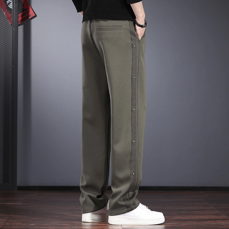 高端设计感休闲裤男2025新款春秋款宽松直筒裤高街垂感空气层卫裤
