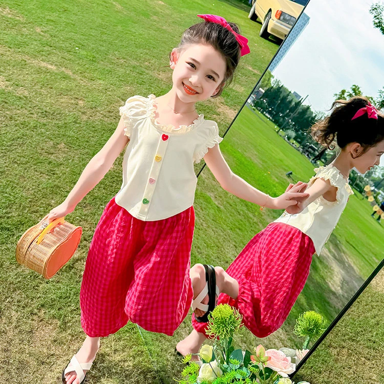 女童夏季套装儿童短袖洋气3岁小童宝宝T恤防蚊裤两件套小女孩夏装