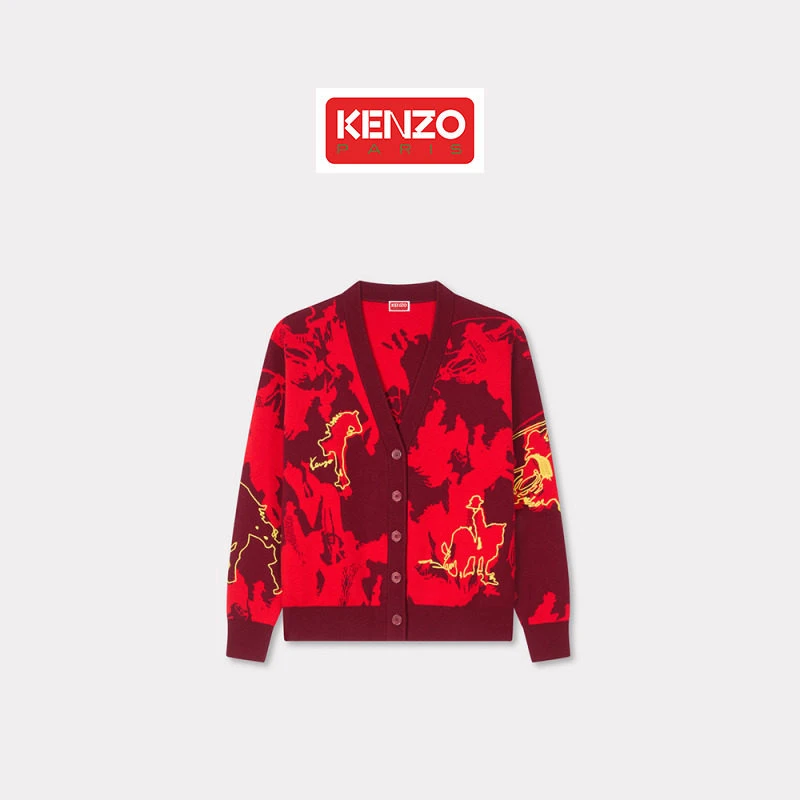 【中国新年系列】Kenzo Lucky Horses 26新春系列 女士V领针织开衫