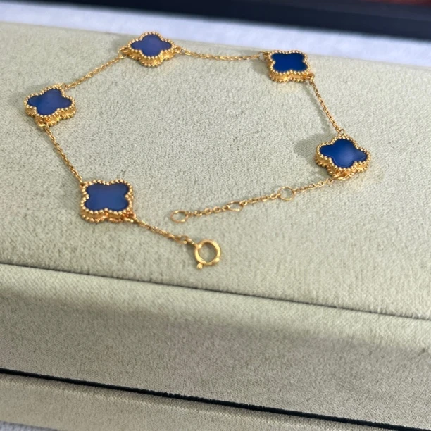 18k金 五花手链 蓝玛瑙 10mm k黄 k枚【GRF专属】