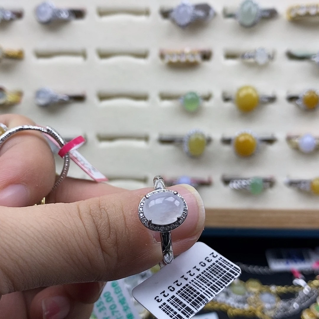 翡翠银S925镶嵌戒指