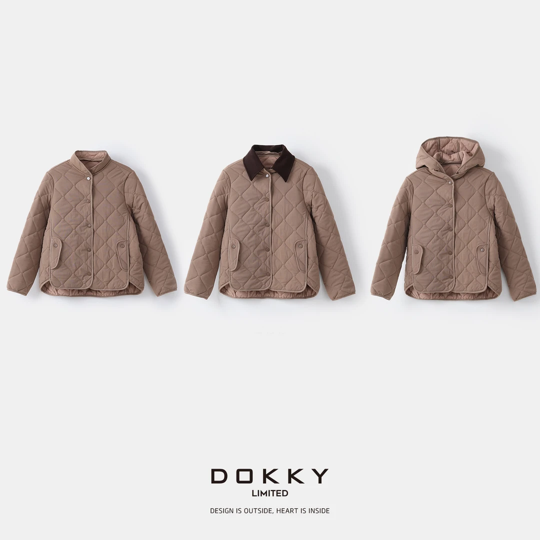 Dokky「2.0升级版·三种穿法·厚乳三明治D0434」绵羊毛直冲.连帽外套