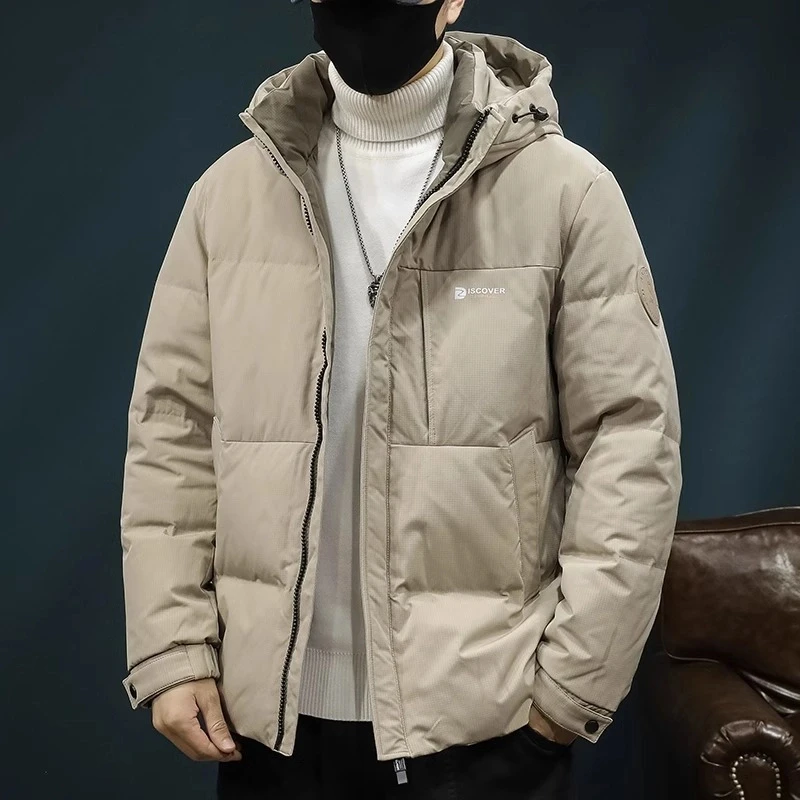 Cebrodz90鸭绒冬季羽绒服男连帽2024新款大码简约外套