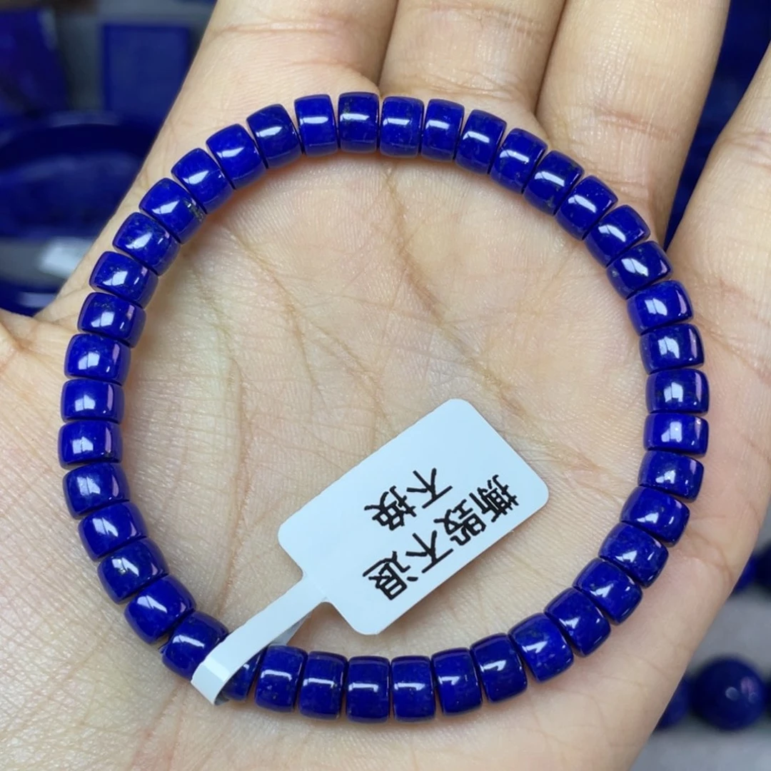 青金石未镶嵌6×4mm直切手串