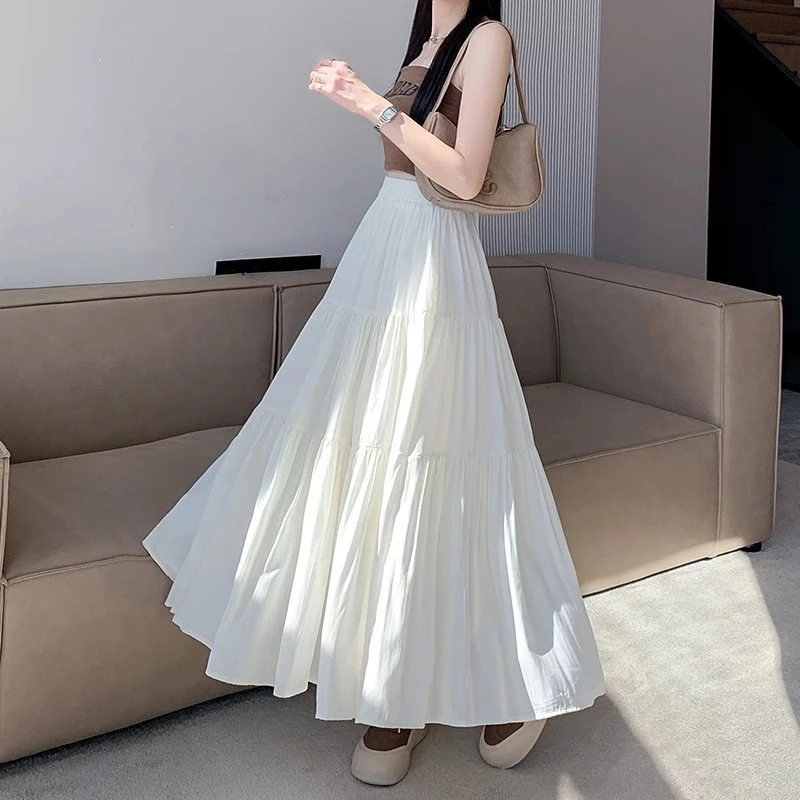 蛋糕裙半身裙女2024新款夏气质高腰显瘦梨形身材a字半身裙夏季