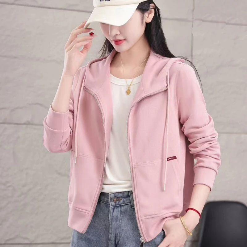 连帽开衫卫衣外套女春秋今年流行2025新款小个子休闲短款上衣连帽